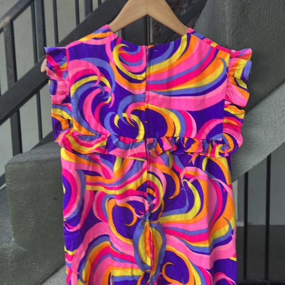 Vintage Liland Of California 1970's Dress Psychedelic Mod 1960's Maxi Dress - Picture 6 of 7